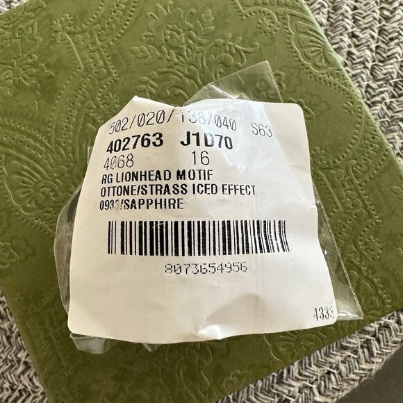 NEW GUCCI LION RING PURPLE STONE Golden Size 16 IT 7.5 US - Picture 9 of 10